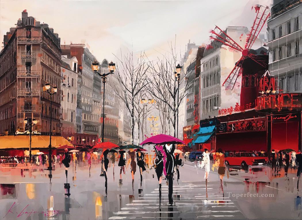 Ambiance of the Moulin Rouge Kal Gajoum Paris Oil Paintings